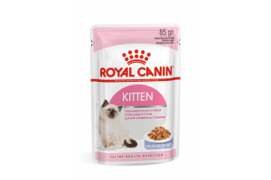 Royal Canin Kitten (в желе) Консервированный корм для котят в период второй фазы роста в возрасте до 12 месяцев (мелкие кусочки в желе), 85г