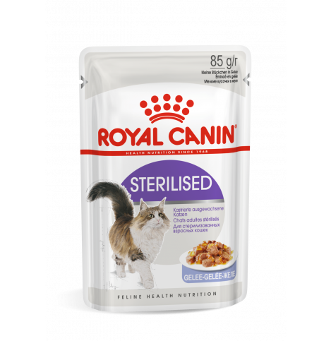 Royal Canin Sterilised (в желе) Консервированный корм для стерилизованных взрослых кошек (мелкие кусочки в желе), 85г