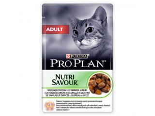 PRO PLAN NUTRISAVOUR ADULT Консервированный корм для взрослых кошек, с ягненком в желе, 85г