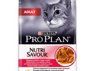 PRO PLAN NUTRISAVOUR Adult Консервированный корм для взрослых кошек, с уткой в соусе, 85г