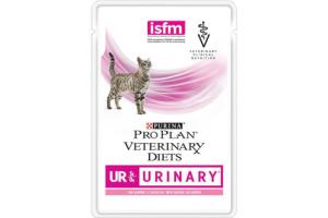 PRO PLAN VETERINARY DIETS UR URINARY Консервированный корм для кошек при мочекаменной болезни, с лососем, 85г