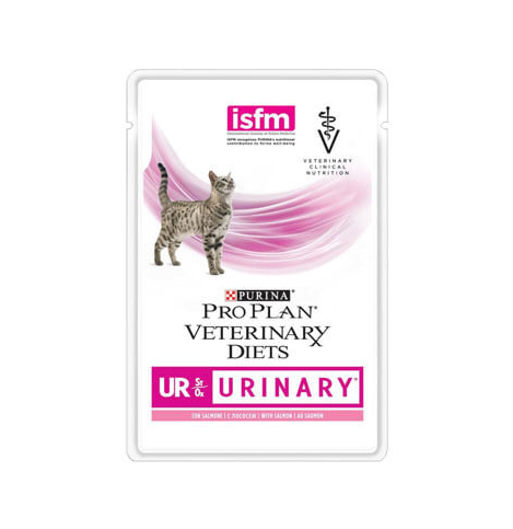 PRO PLAN VETERINARY DIETS UR URINARY Консервированный корм для кошек при мочекаменной болезни, с лососем, 85г