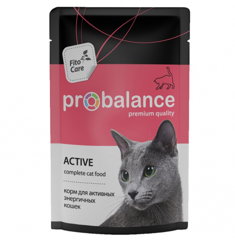 ProBalance Active для взрослых активных кошек всех пород, 85 г