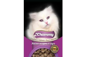 Chammy Консервированный корм для кошек мясное ассорти в соусе, 85г