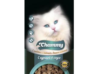 Chammy Консервированный корм для кошек с курицей в соусе, 85г