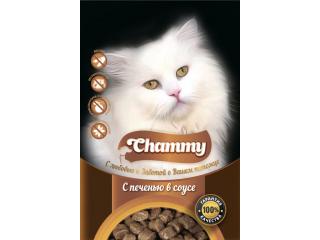 Chammy Консервированный корм для кошек с печенью в соусе, 85г