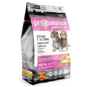 Probalance Сухой корм для котят "1`st Diet Kitten", 400г