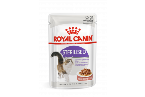 Royal Canin Sterilised (в соусе) Консервированный корм для стерилизованных взрослых кошек (мелкие кусочки в соусе), 85г