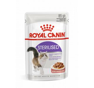Royal Canin Sterilised (в соусе) Консервированный корм для стерилизованных взрослых кошек (мелкие кусочки в соусе), 85г