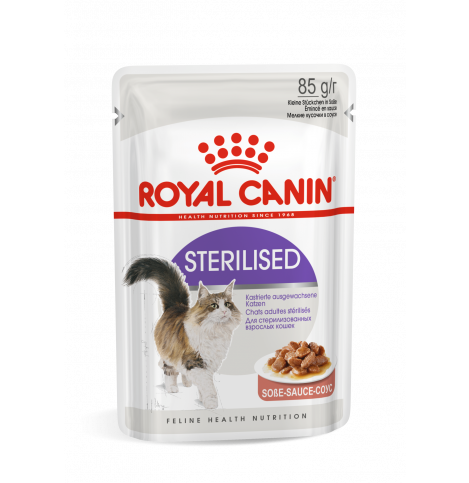 Royal Canin Sterilised (в соусе) Консервированный корм для стерилизованных взрослых кошек (мелкие кусочки в соусе), 85г