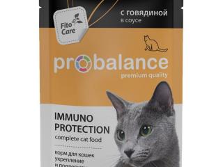 ProBalance Immuno для взрослых кошек всех пород, иммуноукрепляющий с говядиной в соусе,  85 г