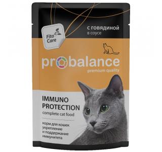 ProBalance Immuno для взрослых кошек всех пород, иммуноукрепляющий с говядиной в соусе,  85 г