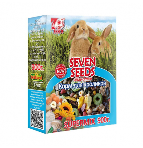 Seven Seeds Супермикс, Корм для кроликов, 900 г