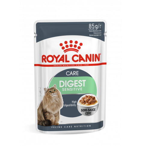 Royal Canin Digest Sensitive (в соусе) Консервированный корм для взрослых кошек (мелкие кусочки в соусе), 85г