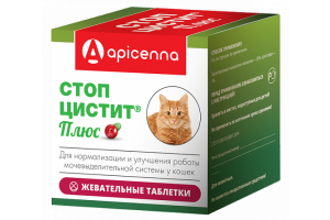 Стоп-цистит Плюс для кошек, жевательные таблетки 500 мг, уп. 30 табл.