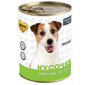 Мнямс Консервы для собак всех пород "ФИТНЕС" Кусочки в соусе с кроликом - 400 гр