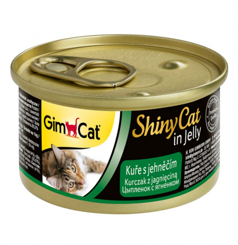 GimCat ShinyCat консервы для кошек из цыпленка с ягненком 70г