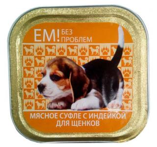 Ем Без Проблем Консервы для щенков мясное суфле с индейкой, 100 г