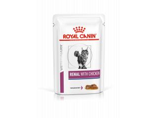 Royal Canin Renal с курицей (в соусе) Консервированный корм для взрослых кошек с курицей для поддержания функции почек при острой или хронической почечной недостаточности, 85г