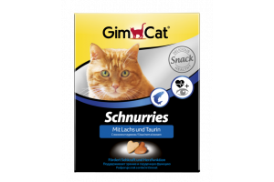 GimCat Schnurries, витамины для кошек, лакомые сердечки с лососем и таурином, 1 шт.