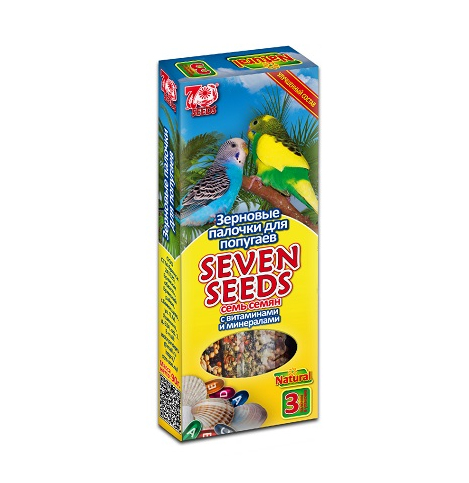 Seven Seeds Палочки для попугаев с витаминами и минералами 3шт, 90г