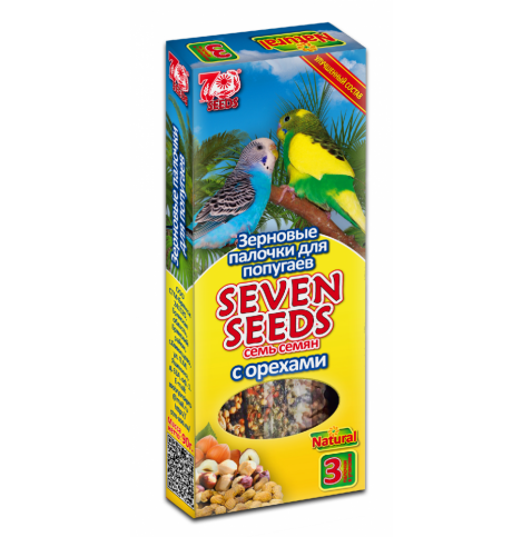 Seven Seeds Палочки для попугаев, с орехами 3 шт