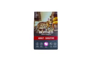 MR. BUFFALO ADULT SENSITIVE С ИНДЕЙКОЙ Сухой корм для взрослых кошек и котов с чувствительным пищеварением, 400г