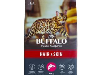 MR. BUFFALO HAIR & SKIN С ЛОСОСЕМ Сухой корм для кошек с чувствительной кожей, 400г