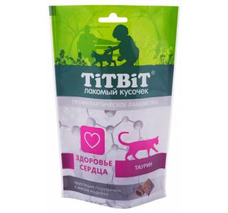 TiTBiT Хрустящие подушечки для кошек с мясом индейки для здоровья сердца 60 г