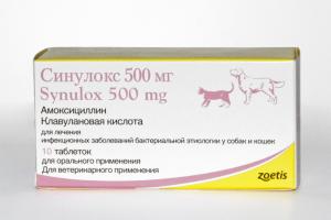 Синулокс, таблетки для применения внутрь. Упаковка 10 таблеток по 500 мг