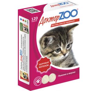 Доктор ZOO, витамины для котят с кальцием "Здоровый котёнок", уп. 120 табл.