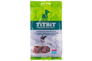 TiTBiT Хрустящие подушечки с начинкой со вкусом говядины и сыра для маленьких пород,  95 г