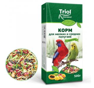 TRIOL Корм Standard для мелких и средних попугаев с фруктами, 500г
