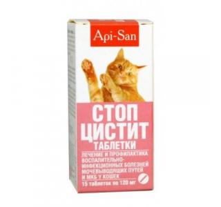 Стоп-Цистит таблетки для кошек Api-San, 15 шт.