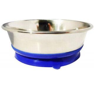 HOMEPET Premium 0,9 л миска для домашних животных металлическая на синей силиконовой подставке с присоской